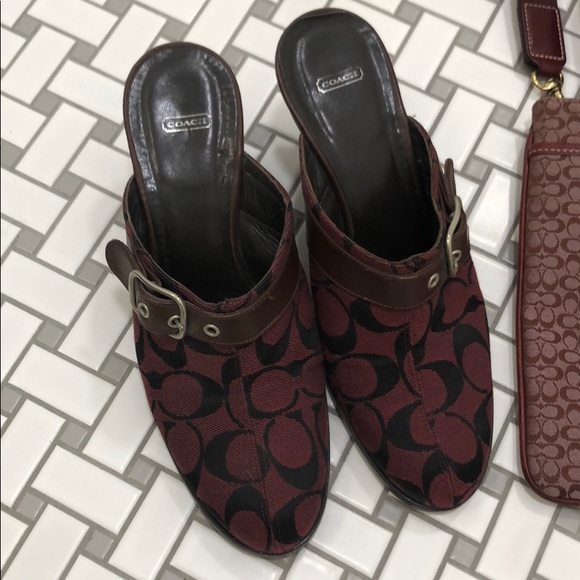 Authentic Coach Wedge Mules Shoes 6.5 - Picture 1 of 6